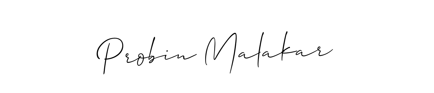 Use a signature maker to create a handwritten signature online. With this signature software, you can design (Allison_Script) your own signature for name Probin Malakar. Probin Malakar signature style 2 images and pictures png