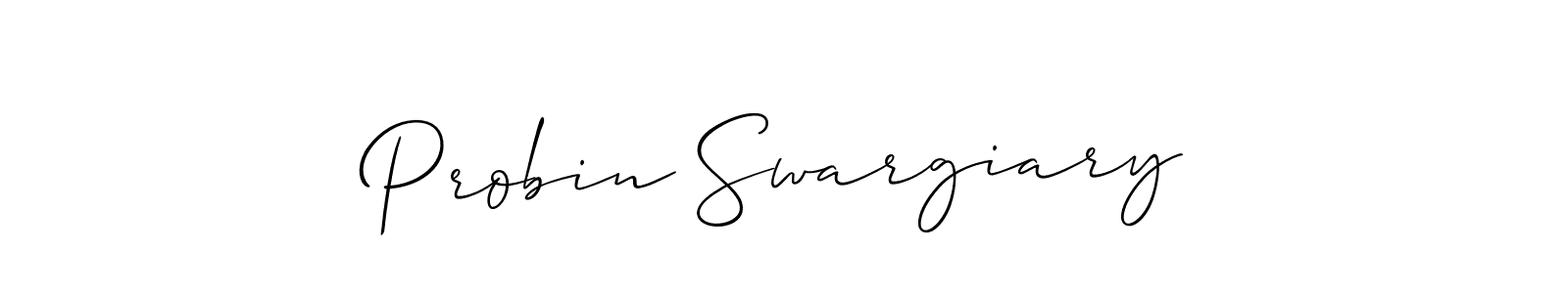 Create a beautiful signature design for name Probin Swargiary. With this signature (Allison_Script) fonts, you can make a handwritten signature for free. Probin Swargiary signature style 2 images and pictures png