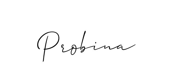 How to make Probina signature? Allison_Script is a professional autograph style. Create handwritten signature for Probina name. Probina signature style 2 images and pictures png