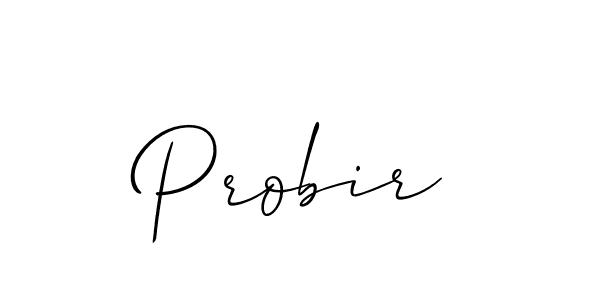 Design your own signature with our free online signature maker. With this signature software, you can create a handwritten (Allison_Script) signature for name Probir. Probir signature style 2 images and pictures png