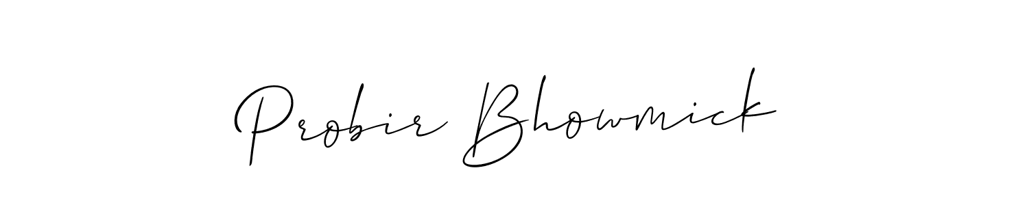 Make a beautiful signature design for name Probir Bhowmick. With this signature (Allison_Script) style, you can create a handwritten signature for free. Probir Bhowmick signature style 2 images and pictures png