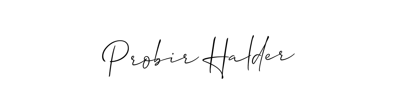 Use a signature maker to create a handwritten signature online. With this signature software, you can design (Allison_Script) your own signature for name Probir Halder. Probir Halder signature style 2 images and pictures png