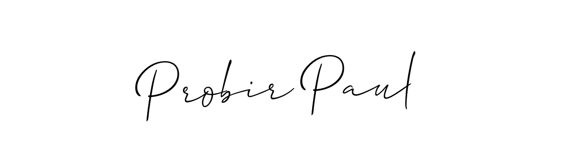 Create a beautiful signature design for name Probir Paul. With this signature (Allison_Script) fonts, you can make a handwritten signature for free. Probir Paul signature style 2 images and pictures png