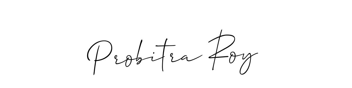 How to make Probitra Roy name signature. Use Allison_Script style for creating short signs online. This is the latest handwritten sign. Probitra Roy signature style 2 images and pictures png