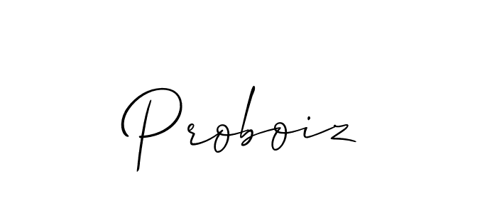 Once you've used our free online signature maker to create your best signature Allison_Script style, it's time to enjoy all of the benefits that Proboiz name signing documents. Proboiz signature style 2 images and pictures png