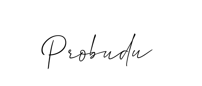 if you are searching for the best signature style for your name Probudu. so please give up your signature search. here we have designed multiple signature styles  using Allison_Script. Probudu signature style 2 images and pictures png