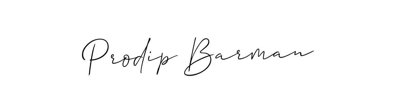 Make a beautiful signature design for name Prodip Barman. With this signature (Allison_Script) style, you can create a handwritten signature for free. Prodip Barman signature style 2 images and pictures png