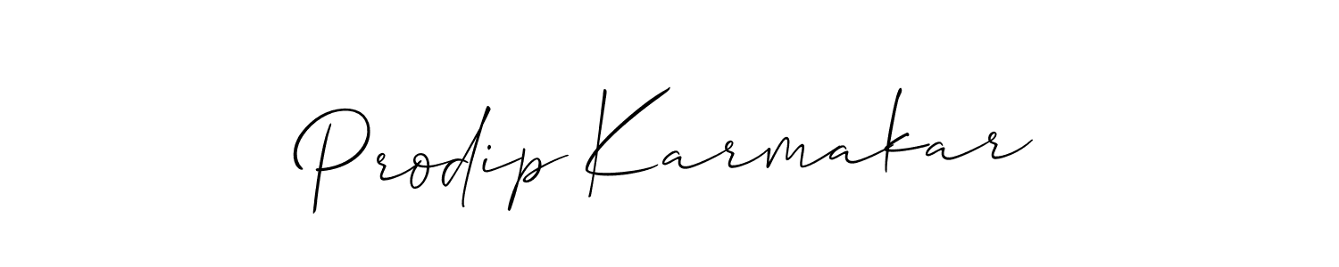 It looks lik you need a new signature style for name Prodip Karmakar. Design unique handwritten (Allison_Script) signature with our free signature maker in just a few clicks. Prodip Karmakar signature style 2 images and pictures png
