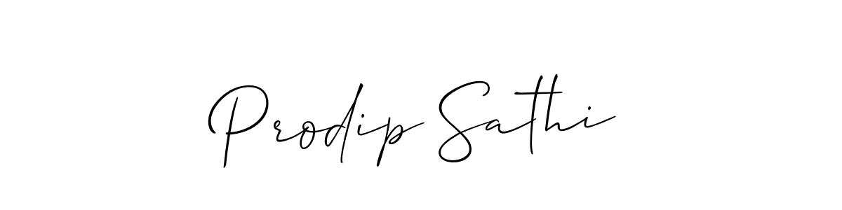 Create a beautiful signature design for name Prodip Sathi. With this signature (Allison_Script) fonts, you can make a handwritten signature for free. Prodip Sathi signature style 2 images and pictures png