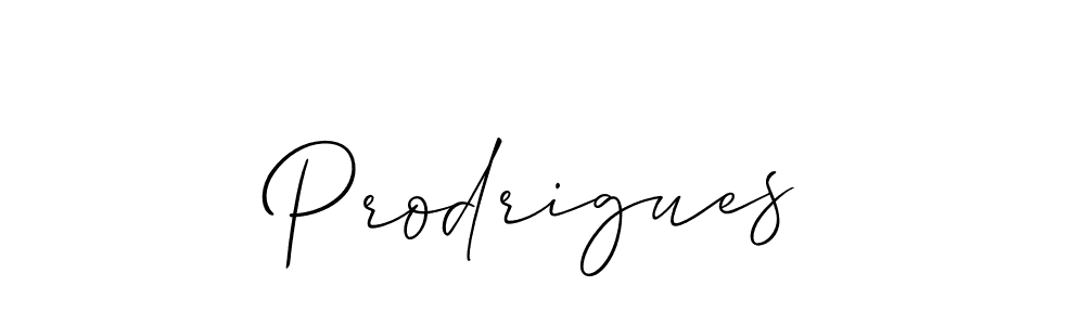 Make a beautiful signature design for name Prodrigues. With this signature (Allison_Script) style, you can create a handwritten signature for free. Prodrigues signature style 2 images and pictures png