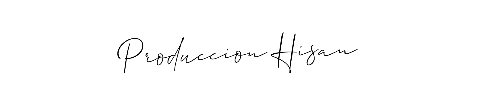 This is the best signature style for the Produccion Hisan name. Also you like these signature font (Allison_Script). Mix name signature. Produccion Hisan signature style 2 images and pictures png