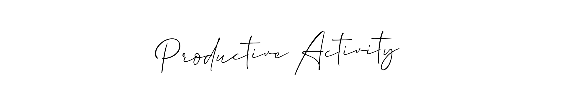 if you are searching for the best signature style for your name Productive Activity. so please give up your signature search. here we have designed multiple signature styles  using Allison_Script. Productive Activity signature style 2 images and pictures png
