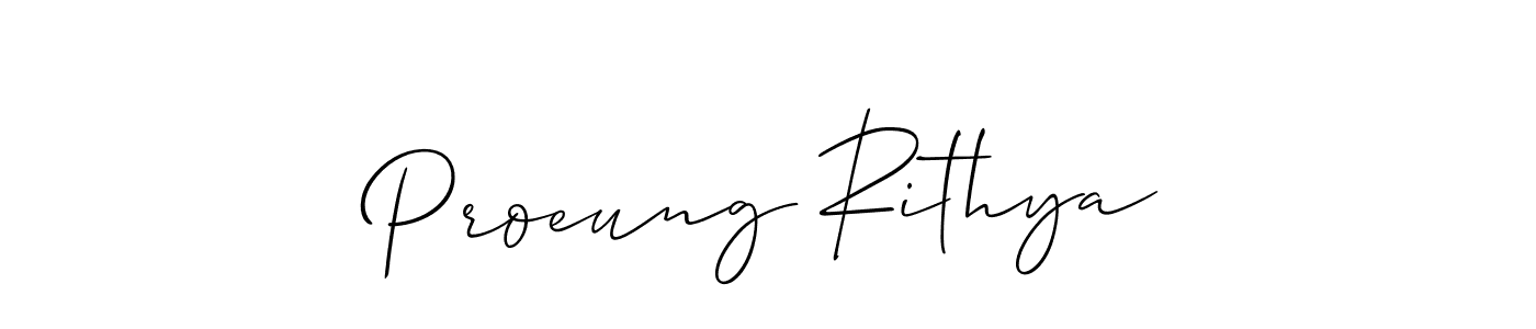 Also we have Proeung Rithya name is the best signature style. Create professional handwritten signature collection using Allison_Script autograph style. Proeung Rithya signature style 2 images and pictures png
