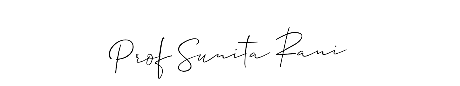 Design your own signature with our free online signature maker. With this signature software, you can create a handwritten (Allison_Script) signature for name Prof Sunita Rani. Prof Sunita Rani signature style 2 images and pictures png