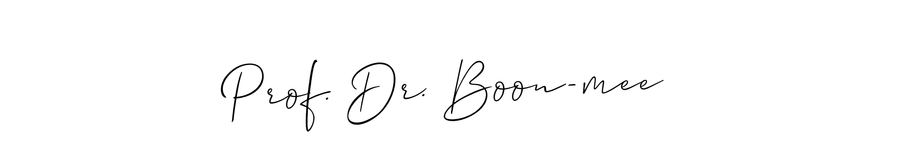 This is the best signature style for the Prof. Dr. Boon-mee name. Also you like these signature font (Allison_Script). Mix name signature. Prof. Dr. Boon-mee signature style 2 images and pictures png