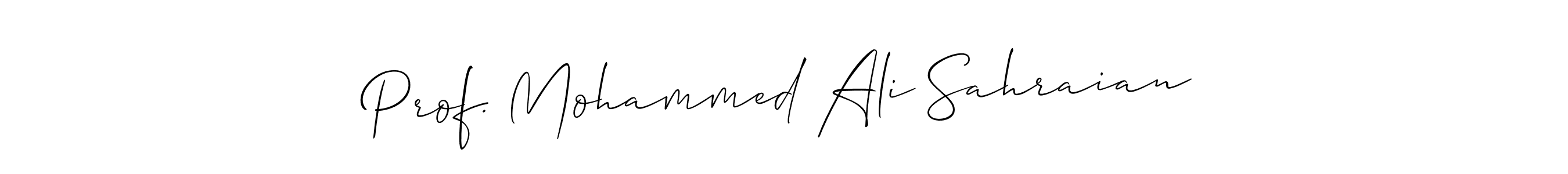 How to make Prof. Mohammed Ali Sahraian name signature. Use Allison_Script style for creating short signs online. This is the latest handwritten sign. Prof. Mohammed Ali Sahraian signature style 2 images and pictures png