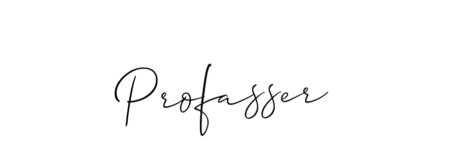 How to make Profasser name signature. Use Allison_Script style for creating short signs online. This is the latest handwritten sign. Profasser signature style 2 images and pictures png