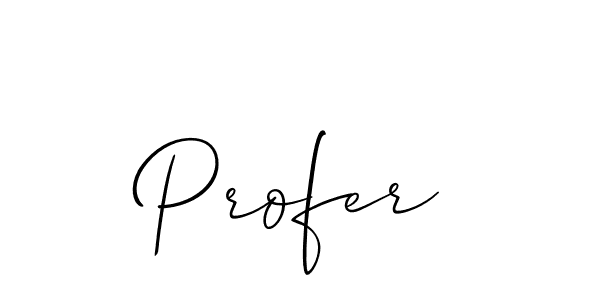 Create a beautiful signature design for name Profer. With this signature (Allison_Script) fonts, you can make a handwritten signature for free. Profer signature style 2 images and pictures png