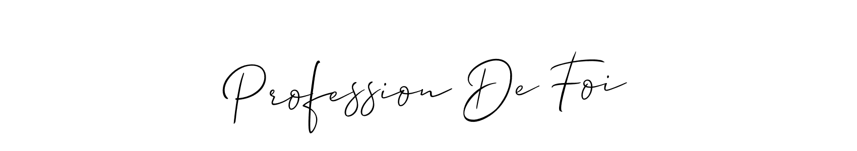 Similarly Allison_Script is the best handwritten signature design. Signature creator online .You can use it as an online autograph creator for name Profession De Foi. Profession De Foi signature style 2 images and pictures png