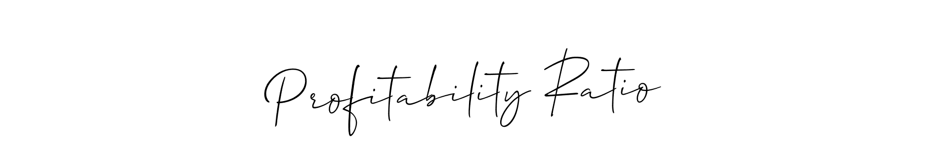 Create a beautiful signature design for name Profitability Ratio. With this signature (Allison_Script) fonts, you can make a handwritten signature for free. Profitability Ratio signature style 2 images and pictures png