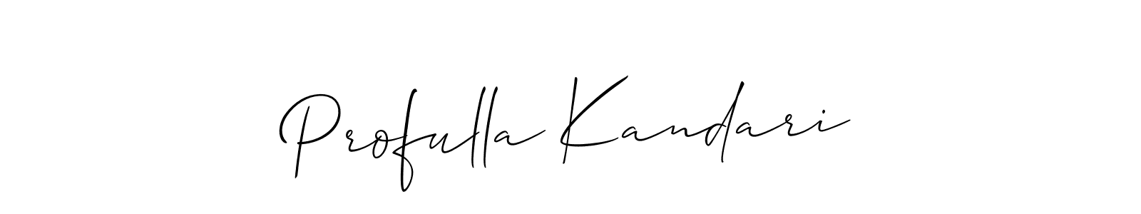 You should practise on your own different ways (Allison_Script) to write your name (Profulla Kandari) in signature. don't let someone else do it for you. Profulla Kandari signature style 2 images and pictures png