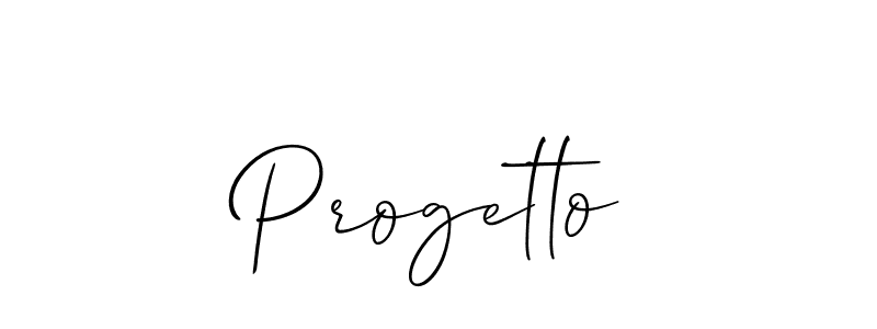 Create a beautiful signature design for name Progetto. With this signature (Allison_Script) fonts, you can make a handwritten signature for free. Progetto signature style 2 images and pictures png