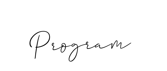 Create a beautiful signature design for name Program. With this signature (Allison_Script) fonts, you can make a handwritten signature for free. Program signature style 2 images and pictures png