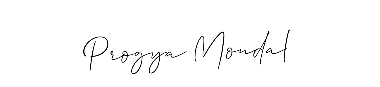 How to make Progya Mondal signature? Allison_Script is a professional autograph style. Create handwritten signature for Progya Mondal name. Progya Mondal signature style 2 images and pictures png