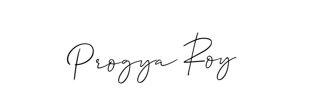 Use a signature maker to create a handwritten signature online. With this signature software, you can design (Allison_Script) your own signature for name Progya Roy. Progya Roy signature style 2 images and pictures png