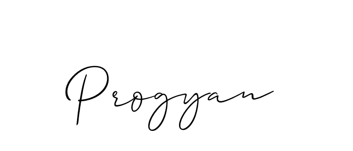 How to make Progyan signature? Allison_Script is a professional autograph style. Create handwritten signature for Progyan name. Progyan signature style 2 images and pictures png