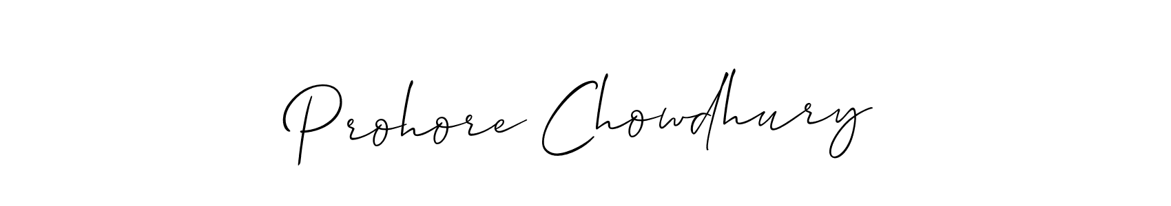 Create a beautiful signature design for name Prohore Chowdhury. With this signature (Allison_Script) fonts, you can make a handwritten signature for free. Prohore Chowdhury signature style 2 images and pictures png