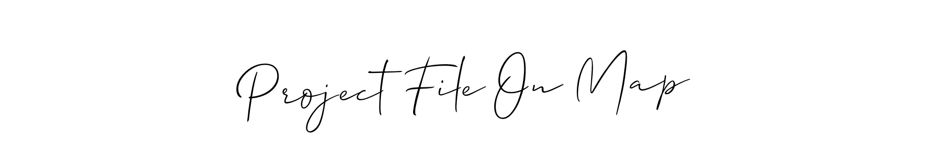 Use a signature maker to create a handwritten signature online. With this signature software, you can design (Allison_Script) your own signature for name Project File On Map. Project File On Map signature style 2 images and pictures png