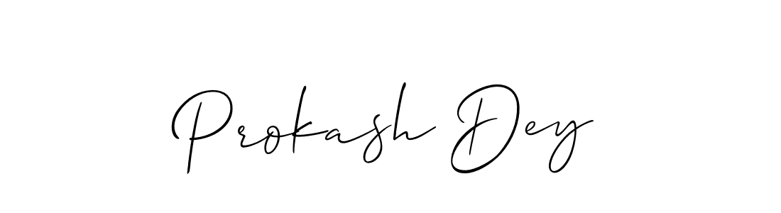 How to make Prokash Dey signature? Allison_Script is a professional autograph style. Create handwritten signature for Prokash Dey name. Prokash Dey signature style 2 images and pictures png