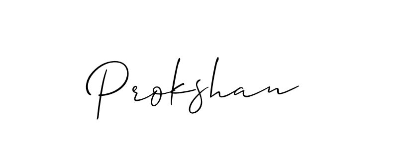 How to make Prokshan name signature. Use Allison_Script style for creating short signs online. This is the latest handwritten sign. Prokshan signature style 2 images and pictures png