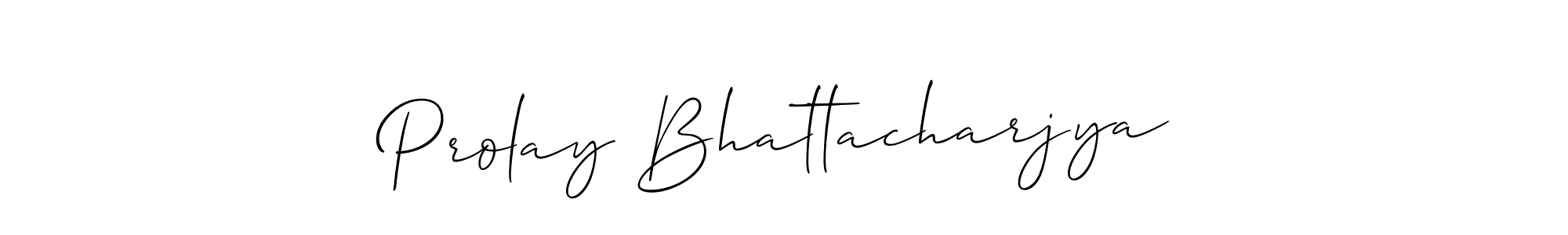 How to make Prolay Bhattacharjya signature? Allison_Script is a professional autograph style. Create handwritten signature for Prolay Bhattacharjya name. Prolay Bhattacharjya signature style 2 images and pictures png