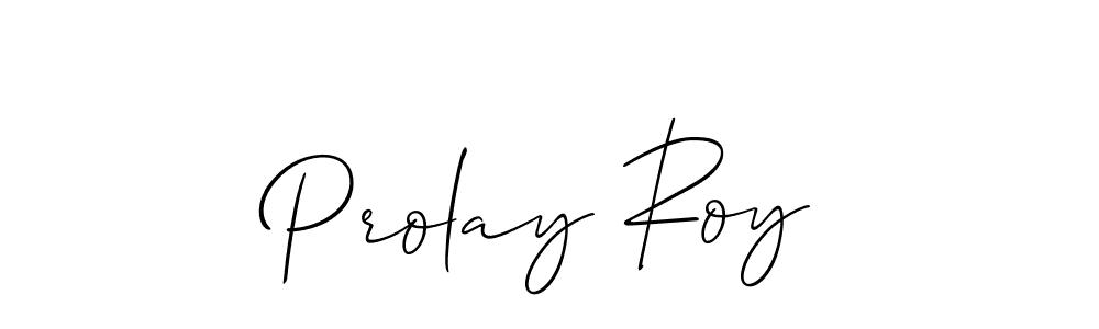 Make a beautiful signature design for name Prolay Roy. With this signature (Allison_Script) style, you can create a handwritten signature for free. Prolay Roy signature style 2 images and pictures png