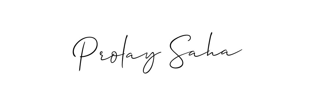It looks lik you need a new signature style for name Prolay Saha. Design unique handwritten (Allison_Script) signature with our free signature maker in just a few clicks. Prolay Saha signature style 2 images and pictures png