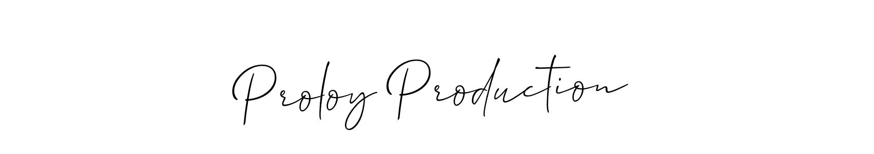 Once you've used our free online signature maker to create your best signature Allison_Script style, it's time to enjoy all of the benefits that Proloy Production name signing documents. Proloy Production signature style 2 images and pictures png