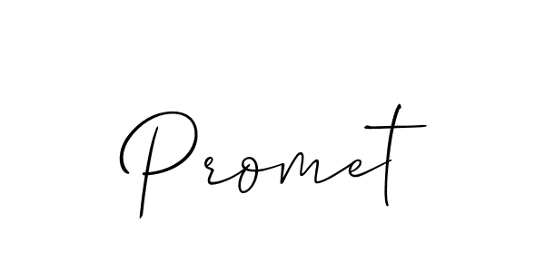 The best way (Allison_Script) to make a short signature is to pick only two or three words in your name. The name Promet include a total of six letters. For converting this name. Promet signature style 2 images and pictures png