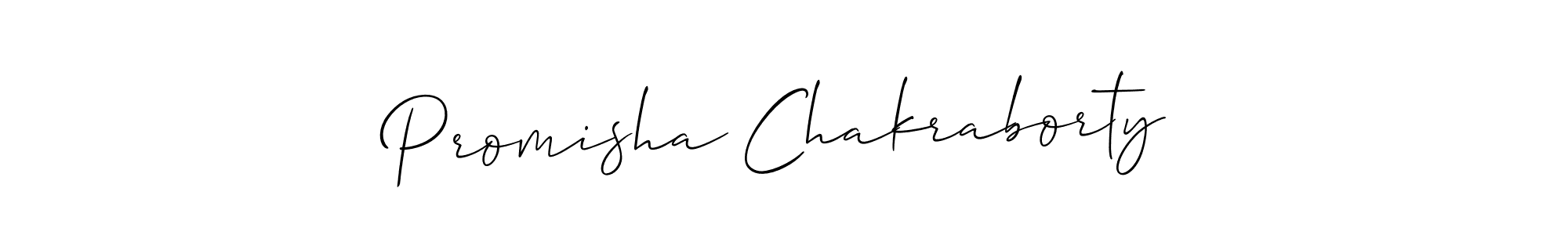 The best way (Allison_Script) to make a short signature is to pick only two or three words in your name. The name Promisha Chakraborty include a total of six letters. For converting this name. Promisha Chakraborty signature style 2 images and pictures png