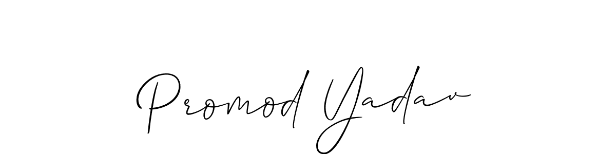 How to make Promod Yadav name signature. Use Allison_Script style for creating short signs online. This is the latest handwritten sign. Promod Yadav signature style 2 images and pictures png