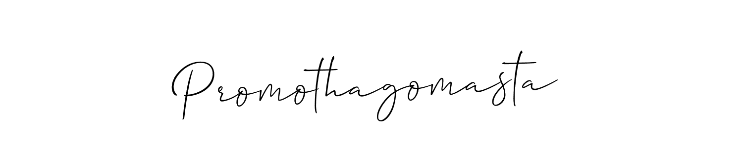 Make a beautiful signature design for name Promothagomasta. With this signature (Allison_Script) style, you can create a handwritten signature for free. Promothagomasta signature style 2 images and pictures png