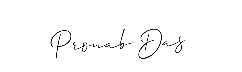 The best way (Allison_Script) to make a short signature is to pick only two or three words in your name. The name Pronab Das include a total of six letters. For converting this name. Pronab Das signature style 2 images and pictures png