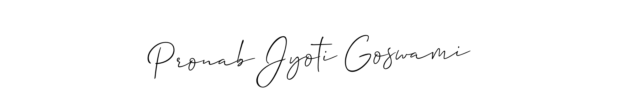 Also You can easily find your signature by using the search form. We will create Pronab Jyoti Goswami name handwritten signature images for you free of cost using Allison_Script sign style. Pronab Jyoti Goswami signature style 2 images and pictures png