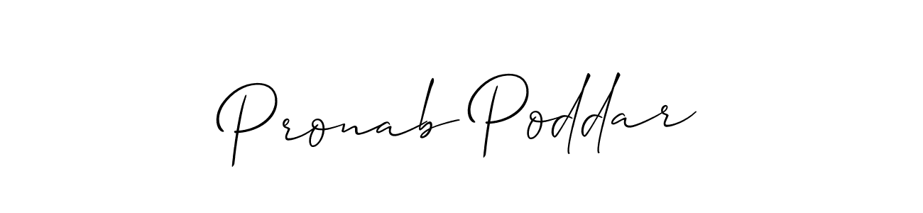 How to make Pronab Poddar name signature. Use Allison_Script style for creating short signs online. This is the latest handwritten sign. Pronab Poddar signature style 2 images and pictures png