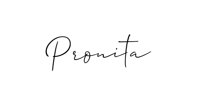 The best way (Allison_Script) to make a short signature is to pick only two or three words in your name. The name Pronita include a total of six letters. For converting this name. Pronita signature style 2 images and pictures png