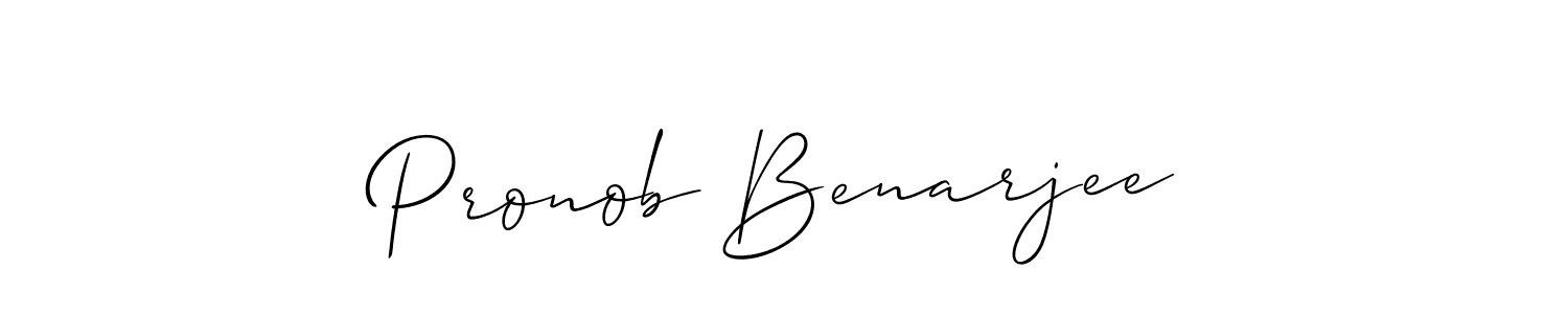 Create a beautiful signature design for name Pronob Benarjee. With this signature (Allison_Script) fonts, you can make a handwritten signature for free. Pronob Benarjee signature style 2 images and pictures png