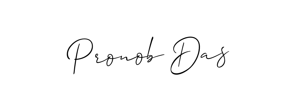 Make a beautiful signature design for name Pronob Das. With this signature (Allison_Script) style, you can create a handwritten signature for free. Pronob Das signature style 2 images and pictures png