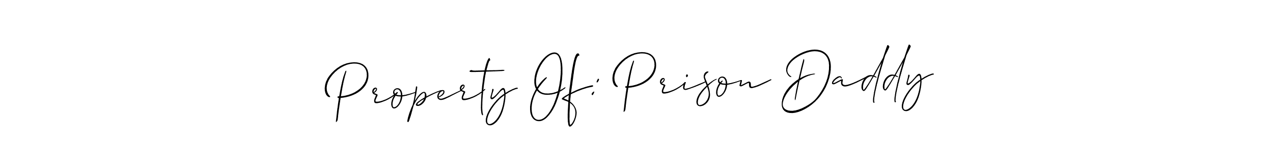 Similarly Allison_Script is the best handwritten signature design. Signature creator online .You can use it as an online autograph creator for name Property Of: Prison Daddy. Property Of: Prison Daddy signature style 2 images and pictures png