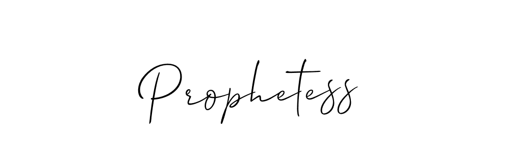 Design your own signature with our free online signature maker. With this signature software, you can create a handwritten (Allison_Script) signature for name Prophetess. Prophetess signature style 2 images and pictures png